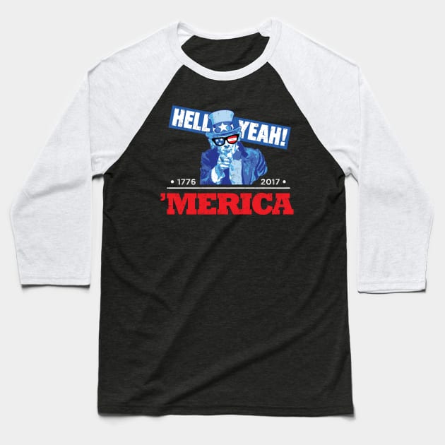 'Merica Uncle Sam Baseball T-Shirt by artbitz